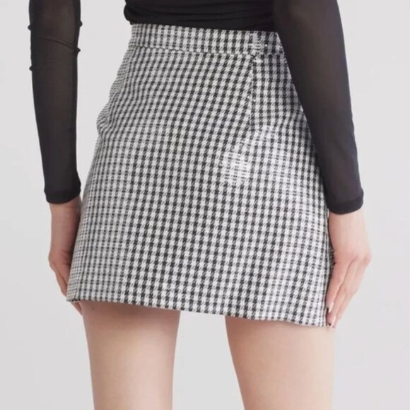 WAYF Sequin Houndstooth Mini Skirt | S/Small - Picture 2 of 2